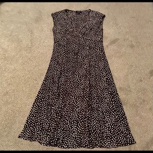 Chaps Brown/White Polka Dotted Dress